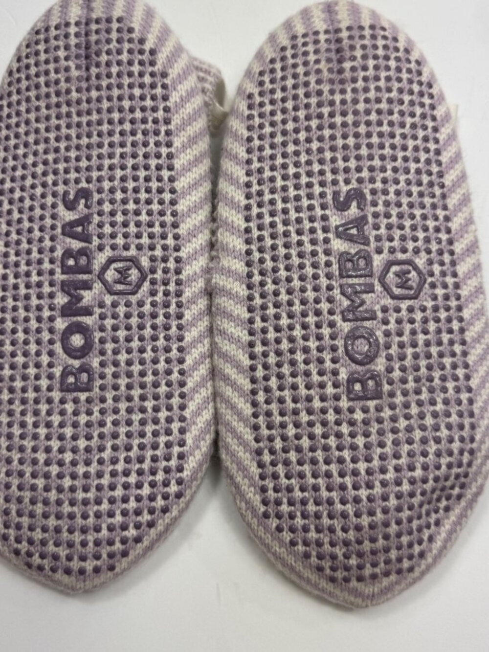 Bombas Womens Griipper Slippers Sz M Lavender Fair Isle Fleece Lined - Picture 5 of 9